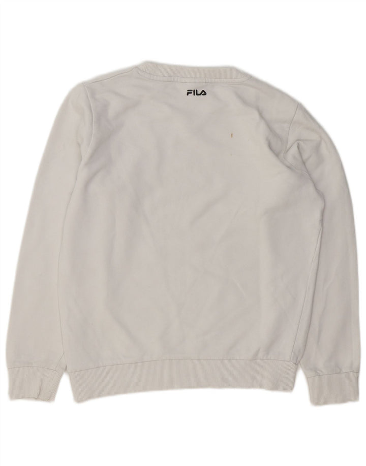 Pulover supradimensionat pentru femei Fila UK 10 Bumbac alb mic