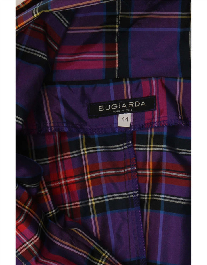 Jachetă vintage pentru femei cu mâneci 3/4 crop blazer IT 44 Medium Purple Check