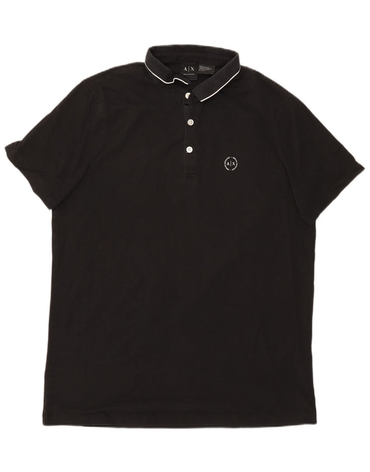 ARMANI EXCHANGE Tricou Polo XL Bumbac Negru