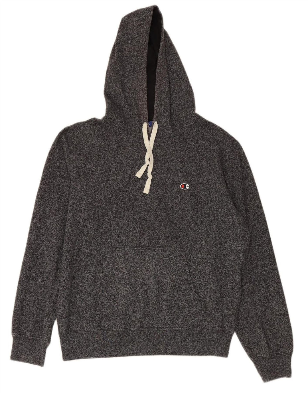 CHAMPION Mens Hoodie Jumper Large Grey Flecked Polyester