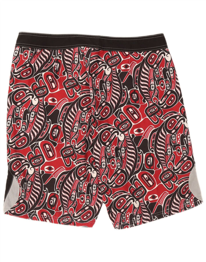 Pantaloni scurți de înot Reebok pentru bărbați, poliester geometric negru mediu