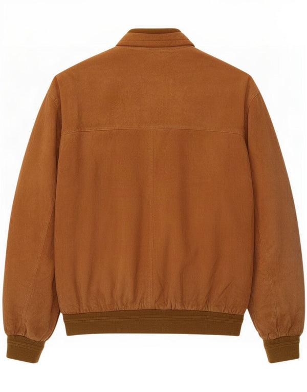 Bomber vintage pentru bărbați din piele intoarsa IT 58 4XL din piele maro
