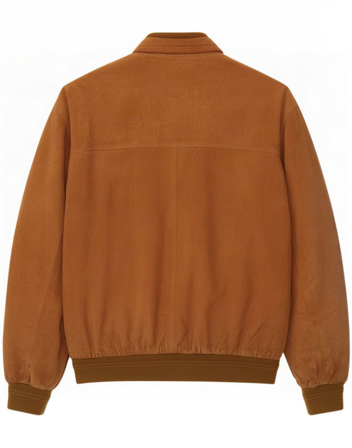 Bomber vintage pentru bărbați din piele intoarsa IT 58 4XL din piele maro