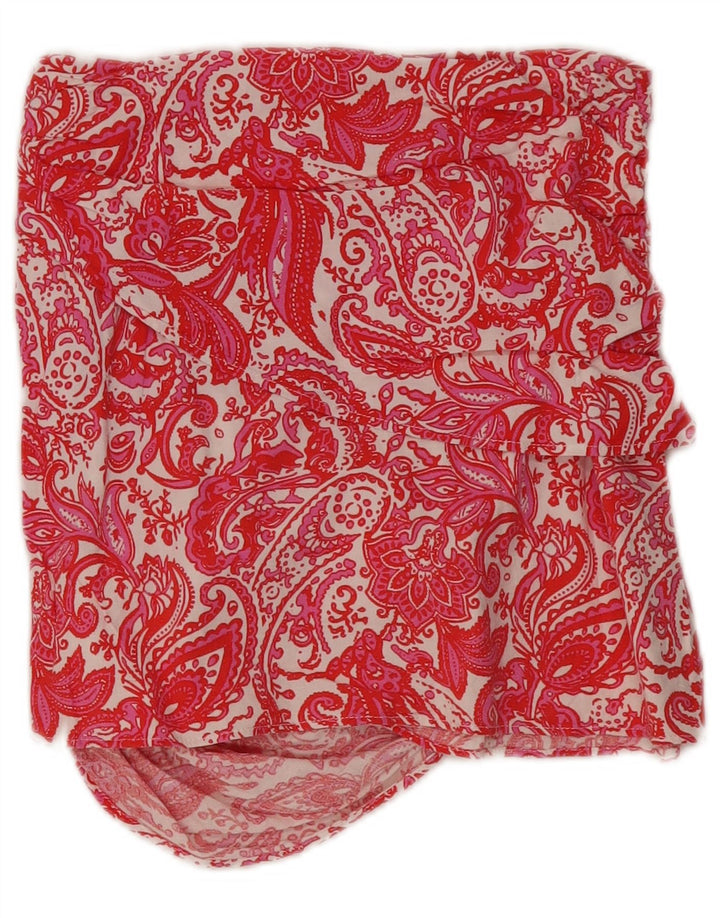 Fusta Mini Zara Femei Medium W28 Red Paisley