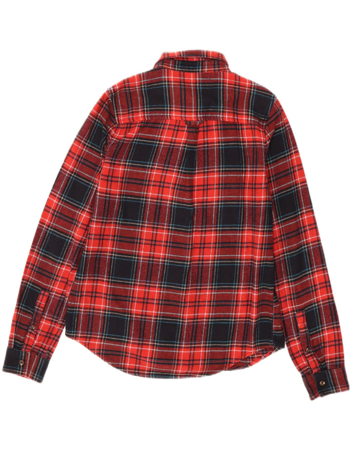 Cămașă de flanel pentru femei SUPERDRY UK 8 Small Red Check Bumbac