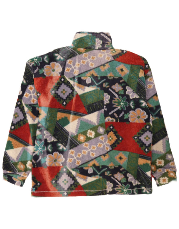 Jachetă din lână vintage pentru femei UK 14 Medium Multicolor Geometric