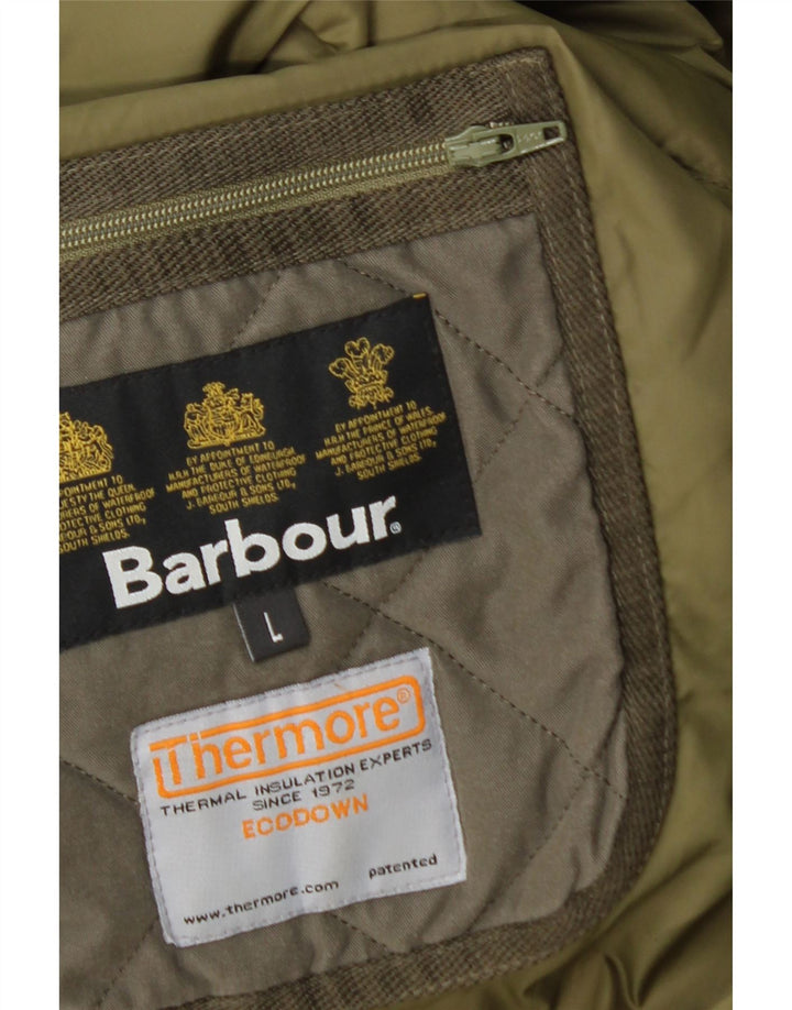 BARBOUR Mens Quilted Jacket UK 40 Large Khaki Polyester Vintage Barbour and Second-Hand Barbour from Messina Hembry 