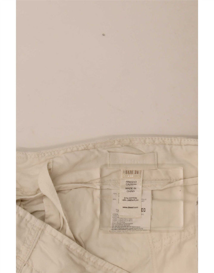 Pantaloni scurți cargo Diesel pentru femei W31, bumbac alb mediu