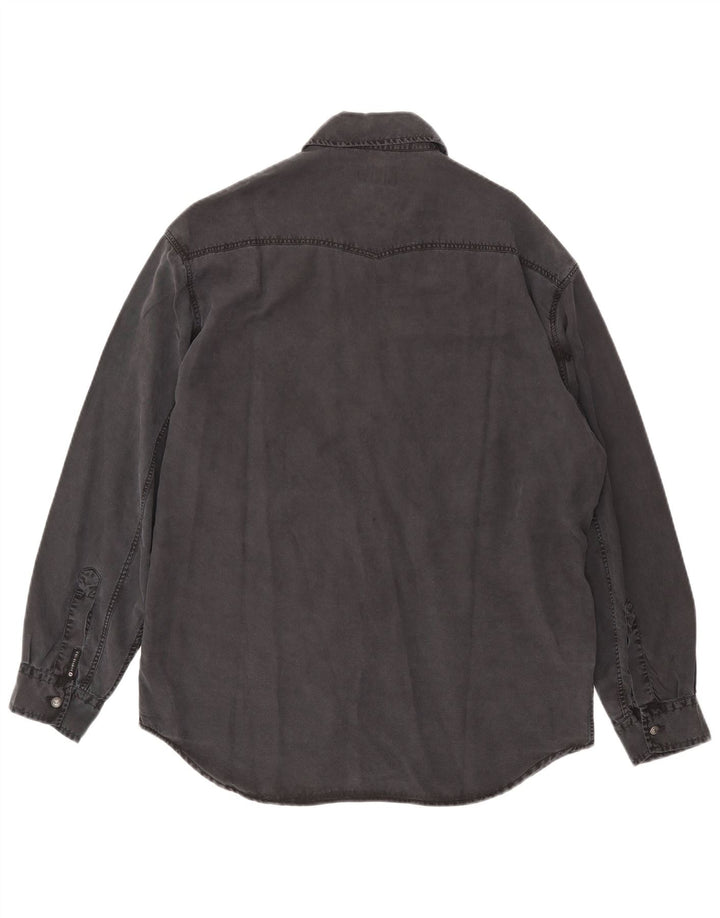 Cămașă de denim pentru bărbați Trussardi Jeans, gri mediu Tencel