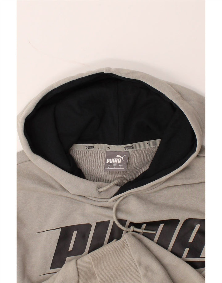 PUMA Mens Graphic Hoodie Jumper Medium Off White Cotton Vintage Puma and Second-Hand Puma from Messina Hembry 