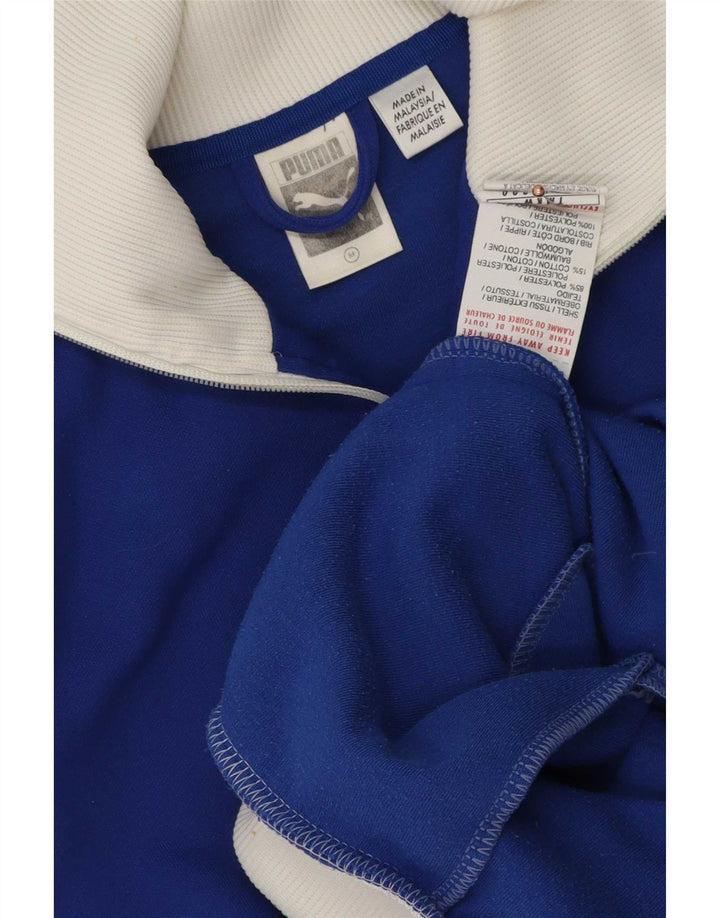 Jachetă de top pentru trening Puma pentru bărbați, albastru mediu, poliester color bloc