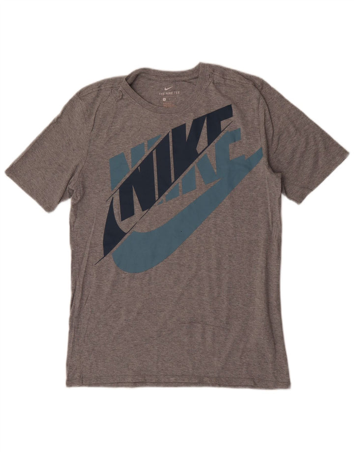Tricou grafic Nike pentru bărbați, cu croială atletică, top, bumbac, gri mediu