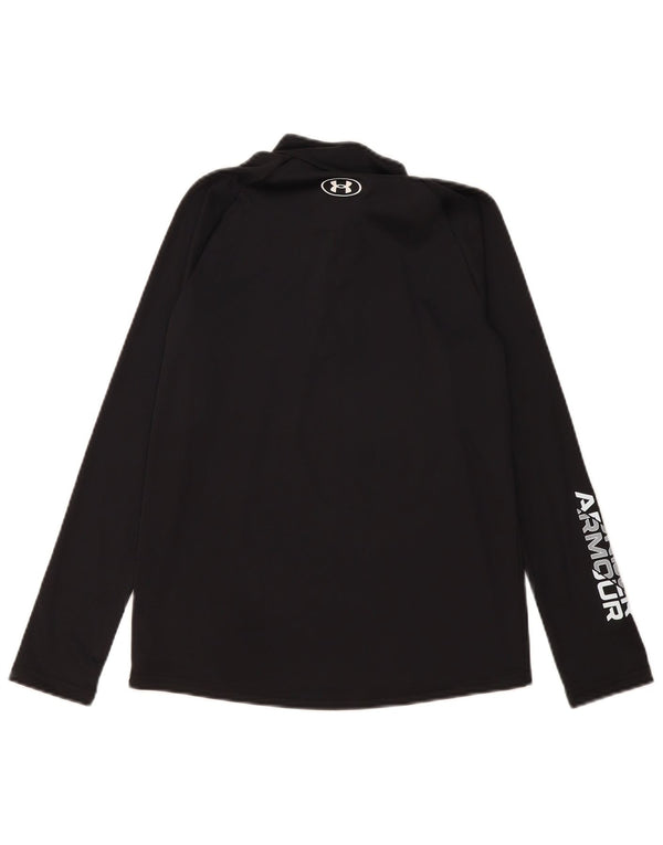 Under Armour Boys Zip Neck Graphic Top Maneca lunga 11-12 ani mare Negru