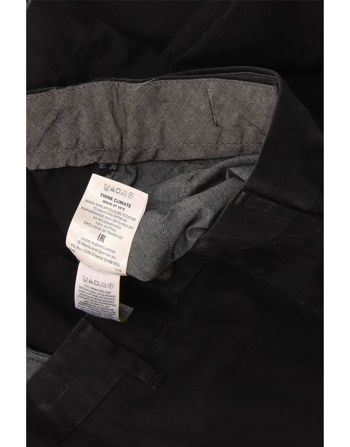 Pantaloni scurți chino pentru bărbați Marks & Spencer, cu ajustare normală, W48 4XL, bumbac negru