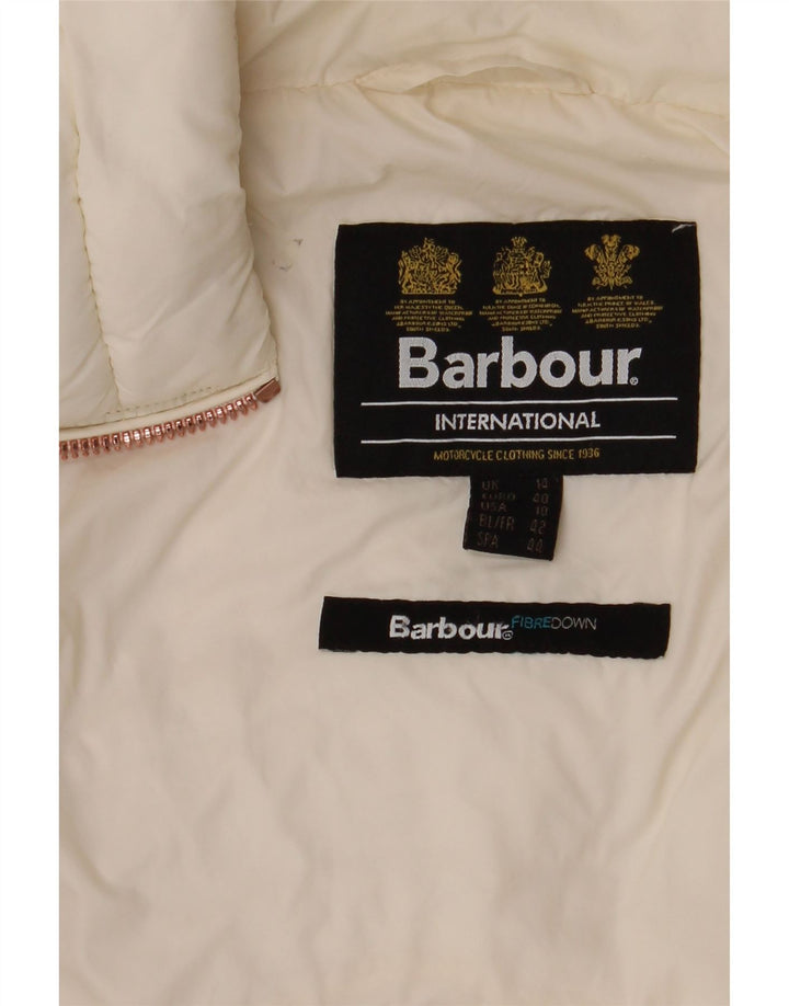 Palton căptușit pentru femei Barbour UK 14, mare, alb, sintetic