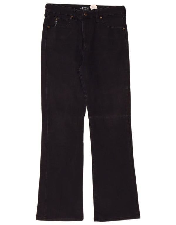 ARMANI Blugi Bootcut Femei W30 L30 Bumbac Negru