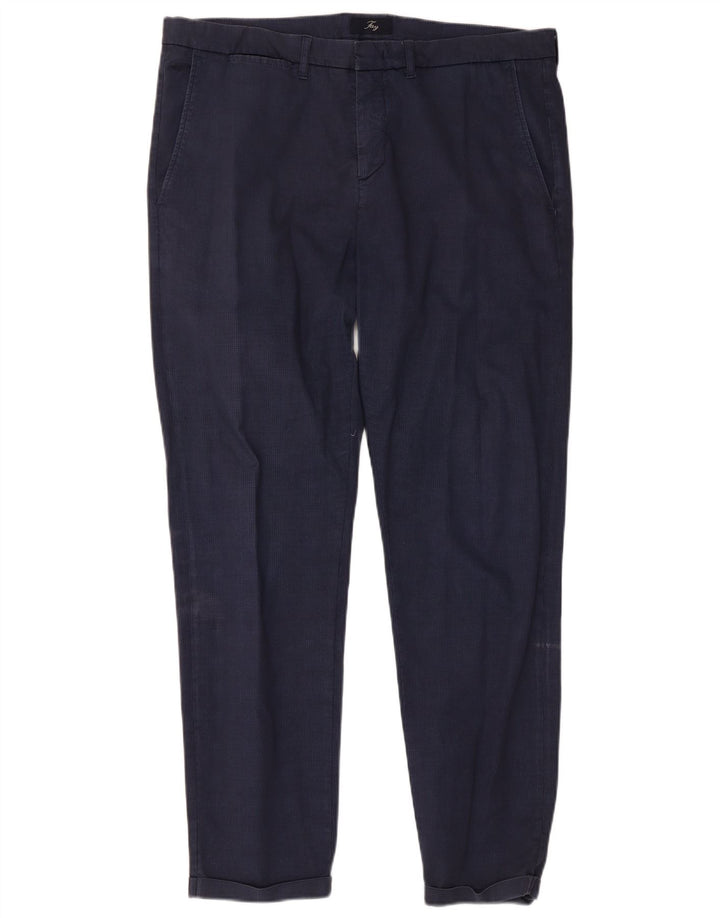 Pantaloni chino slim pentru bărbați Fay L38 L30 bleumarin Check