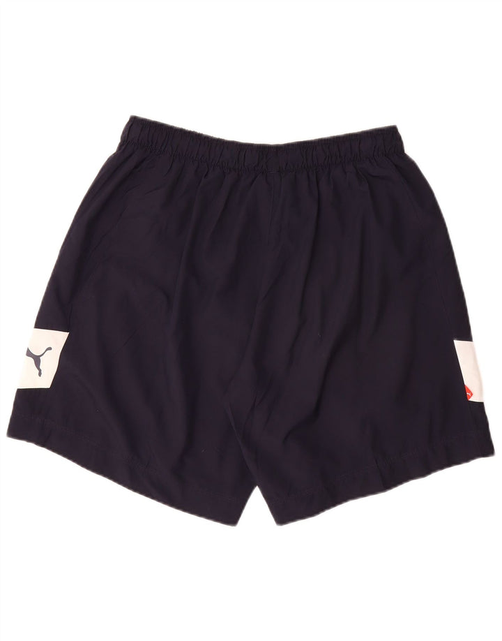 PUMA Mens Sport Shorts Large Navy Blue Colourblock Polyester