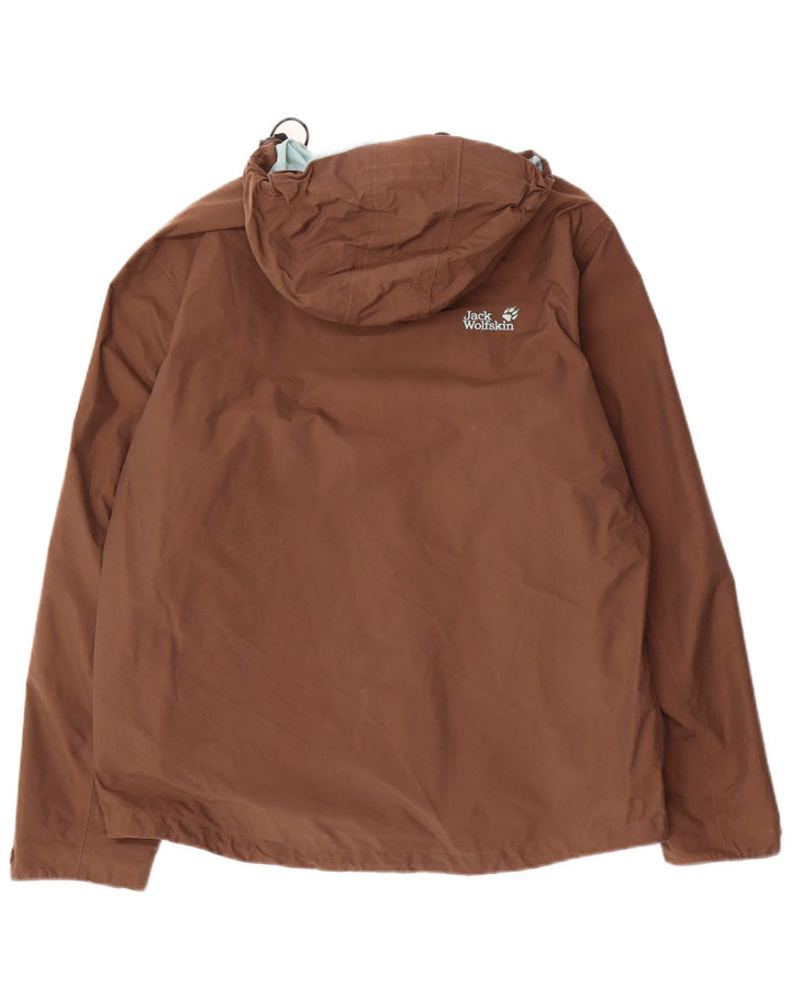 Jack Wolfskin Jachetă de ploaie cu glugă pentru bărbați UK 36/38 Maro mediu Poliamidă