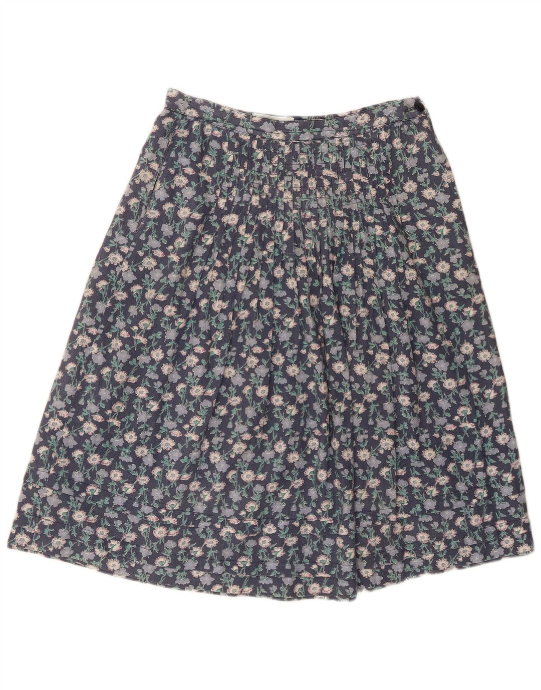 Fustă A-Line Vintage pentru femei W28 Medium Blue Floral
