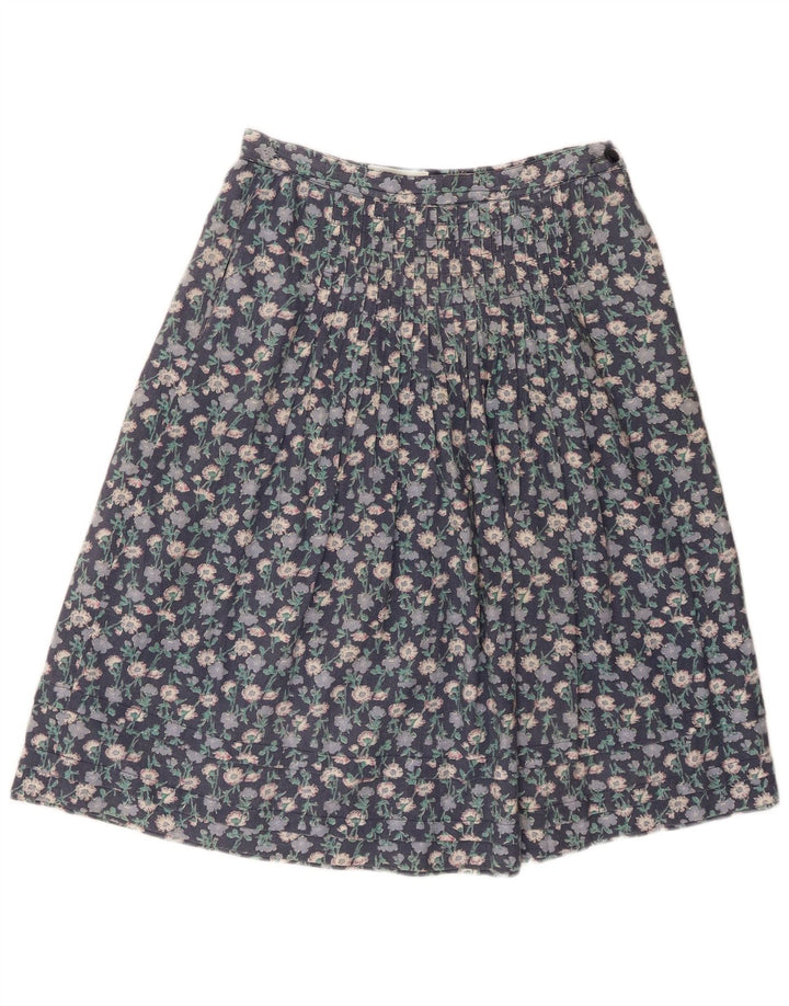 Fustă A-Line Vintage pentru femei W28 Medium Blue Floral