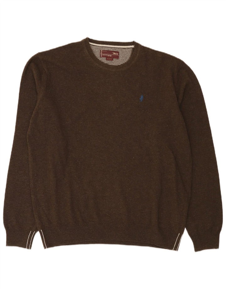Pulover Marlboro Classics pentru bărbați, cu gât crew, XL, lână maro
