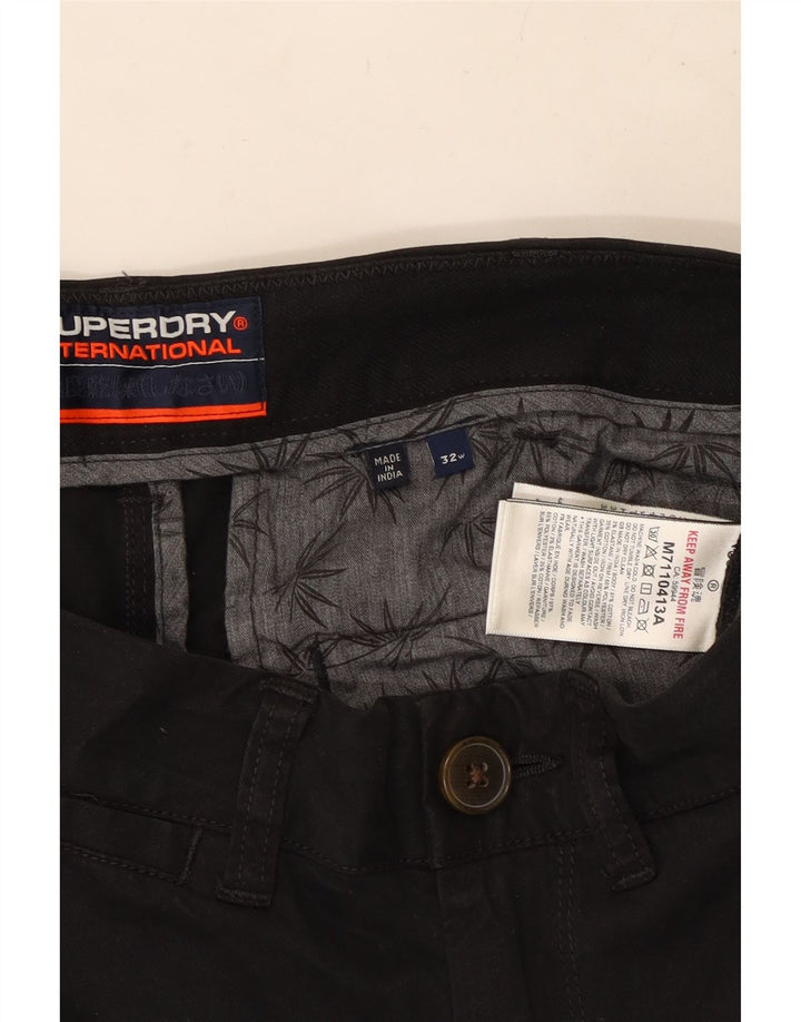 Pantaloni scurți chino pentru bărbați SUPERDRY W32 bumbac mediu negru