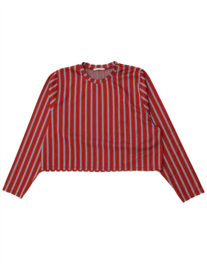 Crop Top pentru femei Zara cu mânecă lungă UK 14 Medium Red Dunge