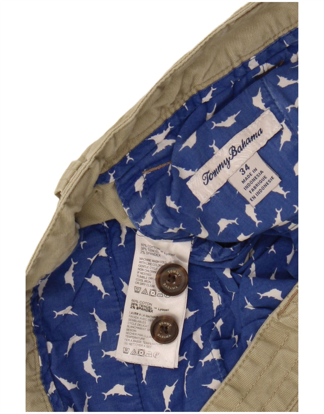 TOMMY BAHAMA Pantaloni scurți cargo pentru bărbați W34, bumbac kaki mare