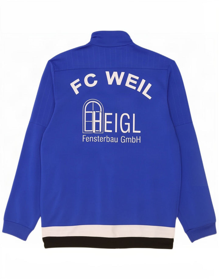 Jachetă de top pentru trening grafic Adidas pentru bărbați, albastru mediu, poliester color bloc