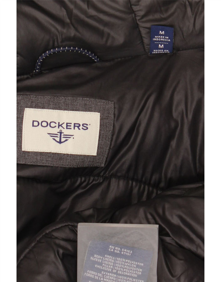 Palton căptușit cu glugă Dockers pentru bărbați UK 38 Poliester gri mediu