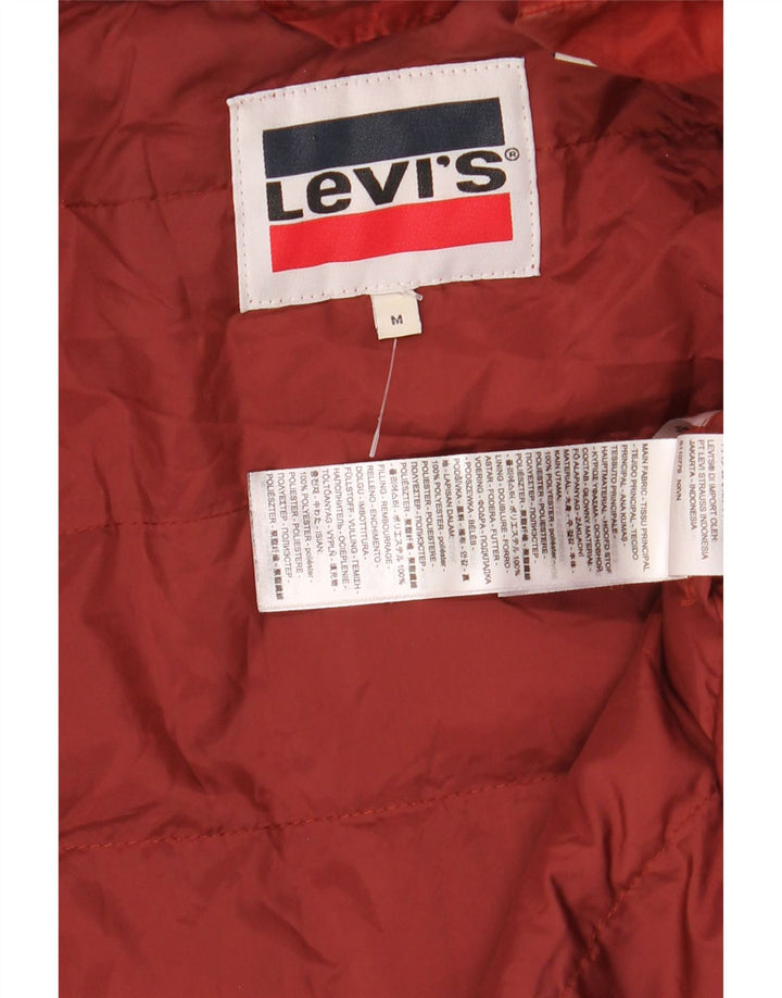 Jachetă căptușită cu glugă Levi's pentru femei UK 14 portocaliu mediu poliester iarnă