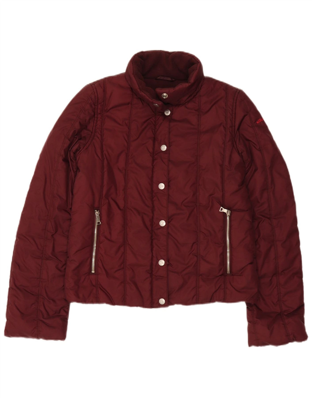 Jachetă căptușită Guess pentru femei UK 10 Small Burgundy Nylon