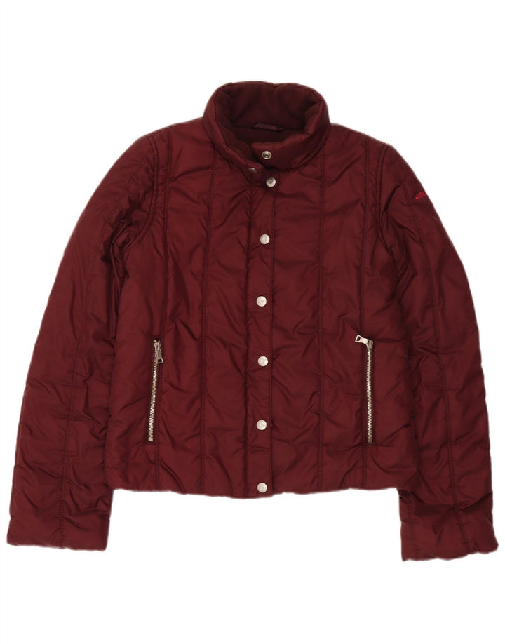 Jachetă căptușită Guess pentru femei UK 10 Small Burgundy Nylon