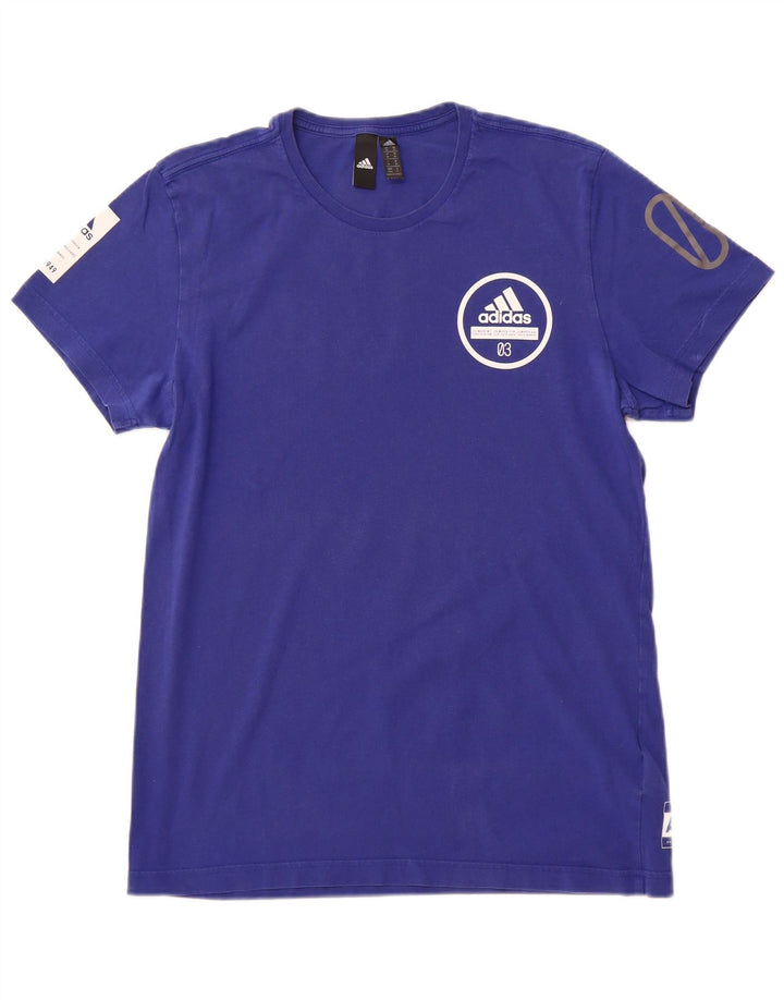 Tricou grafic ADIDAS pentru bărbați Top mediu albastru bumbac