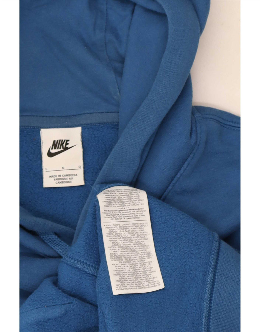 Pulover Nike pentru bărbați cu glugă, mare, albastru, bumbac