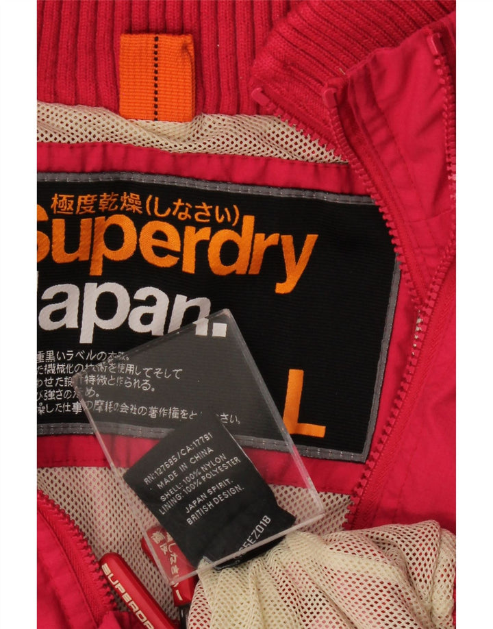 Jachetă Windbreaker cu glugă Superdry pentru femei UK 16, mare, roz, nailon