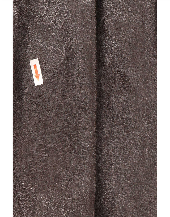Pantaloni din piele vintage pentru femei L28 L30 negru