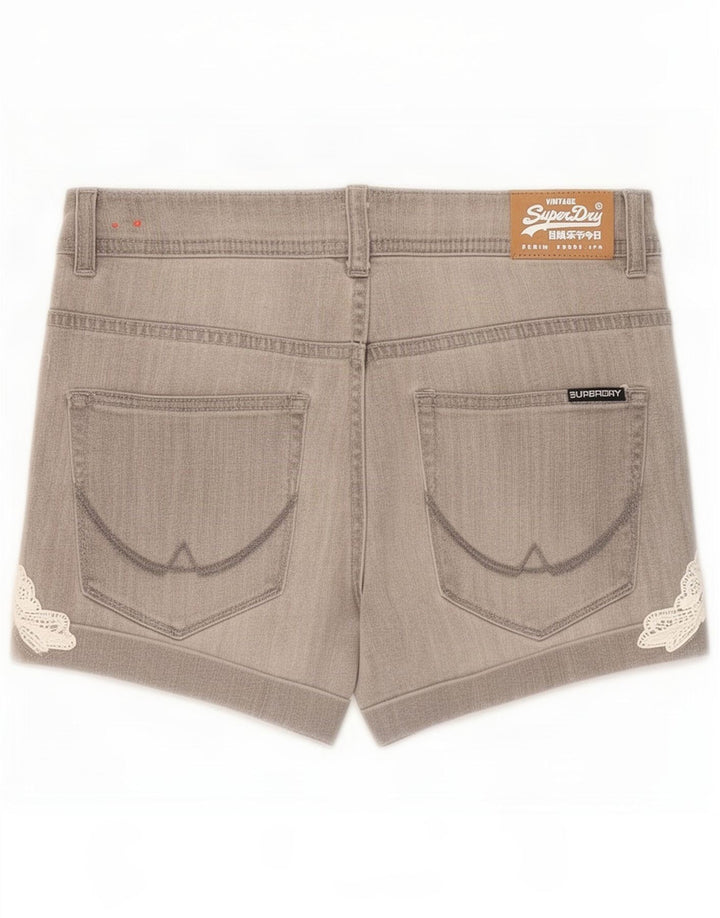 Pantaloni scurți de blugi pentru femei Superdry Medium W30 bumbac gri