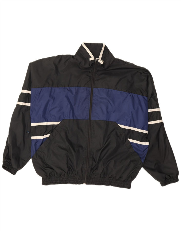 Jachetă de trening pentru bărbați VERTICAL, negru mediu, nailon color bloc