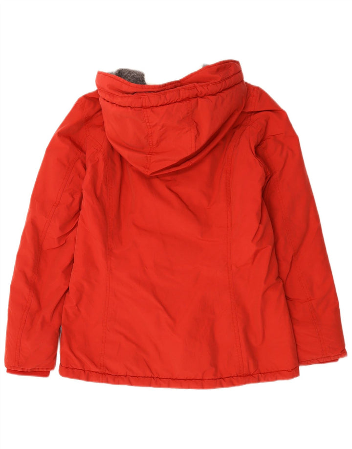 Jachetă parka cu glugă Woolrich pentru femei UK 14, bumbac roșu mediu