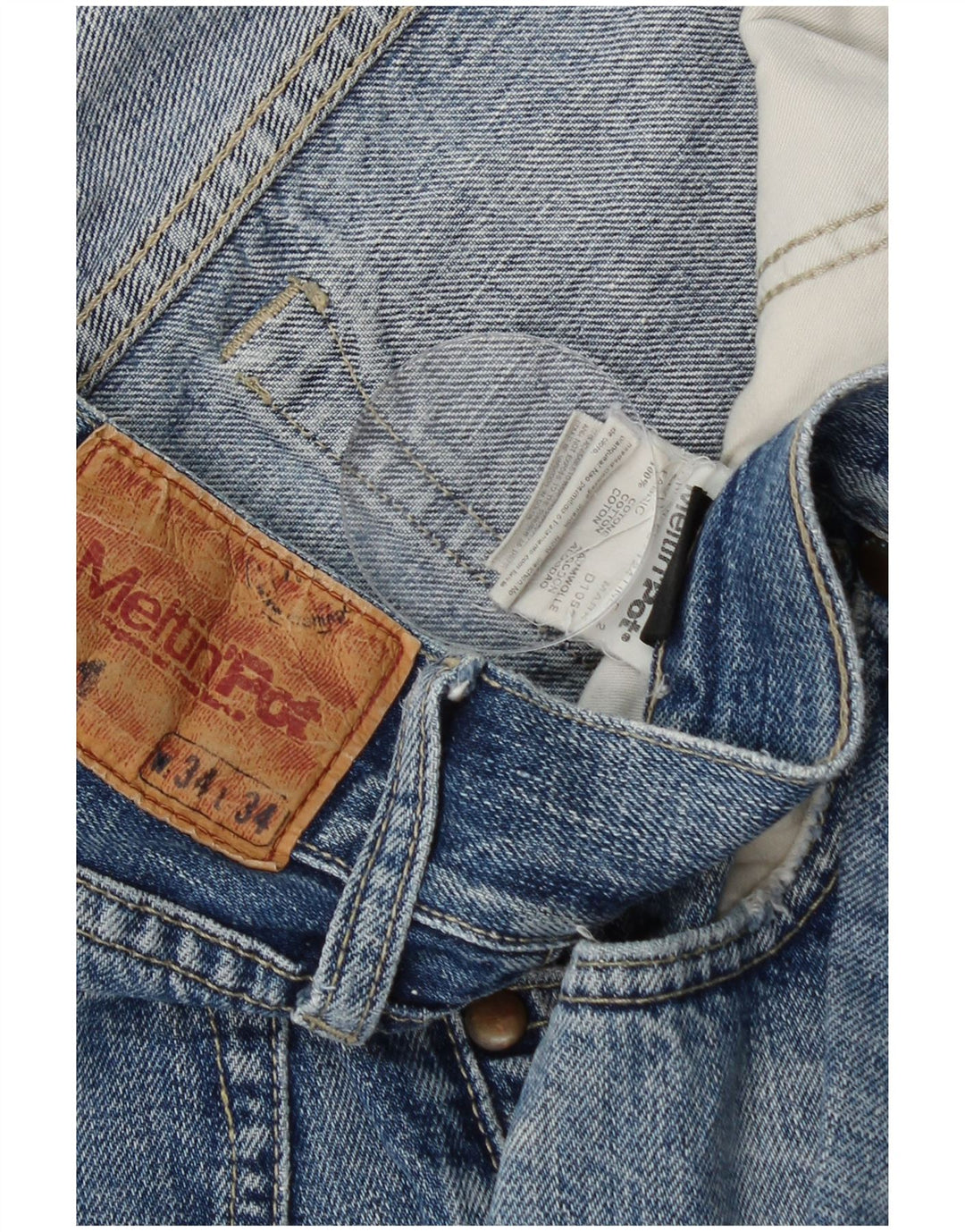 MELTIN' POT Mens Straight Jeans W34 L30 Blue Cotton