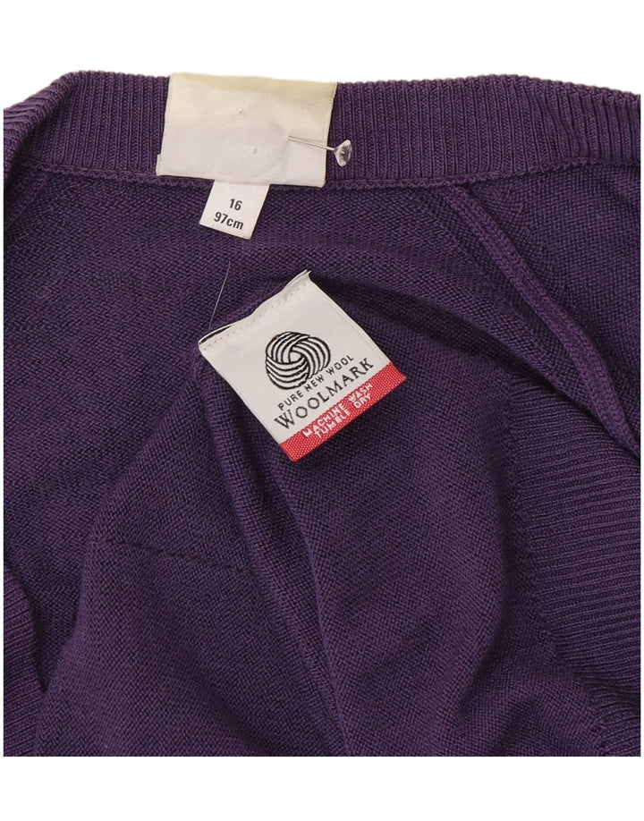 Pulover Cardigan Classics pentru femei UK 16 Lână mov mare