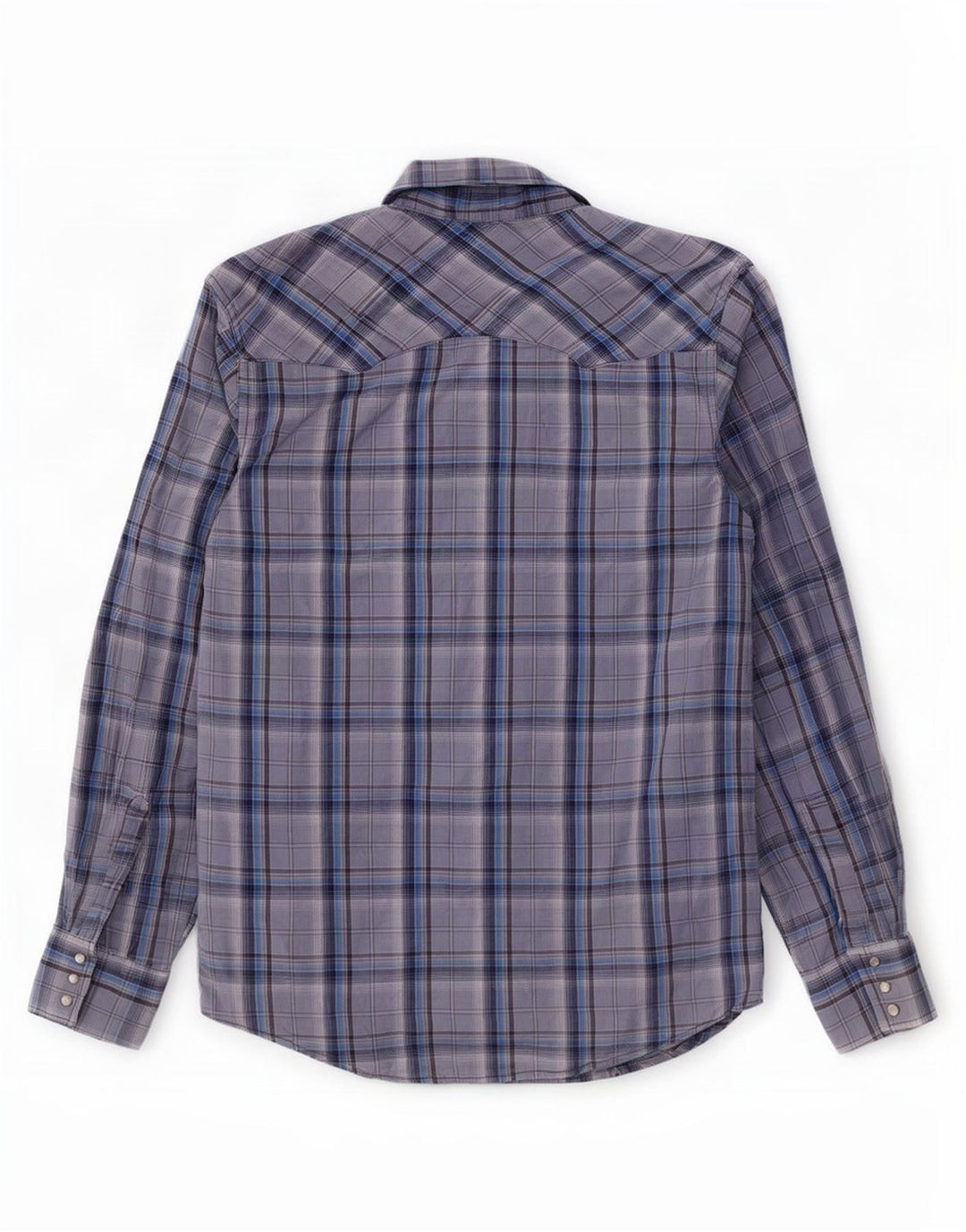Cămașă pentru bărbați Wrangler, bumbac cu carouri albastru mediu