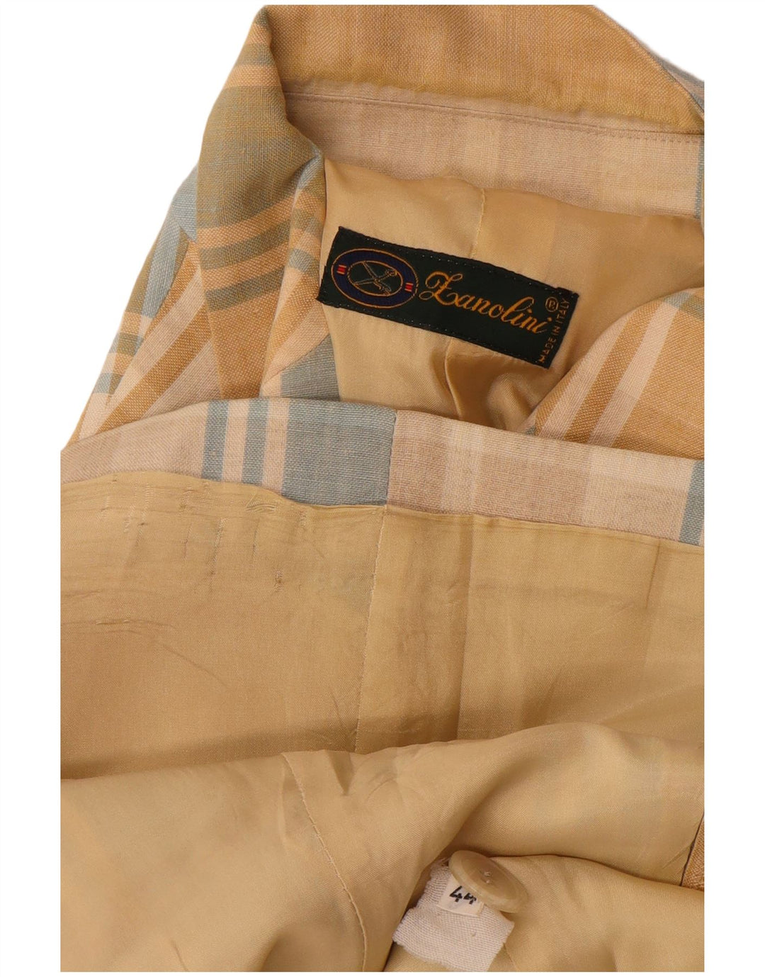 Jachetă vintage pentru femei cu 3 nasturi IT 44 Medium Yellow Check