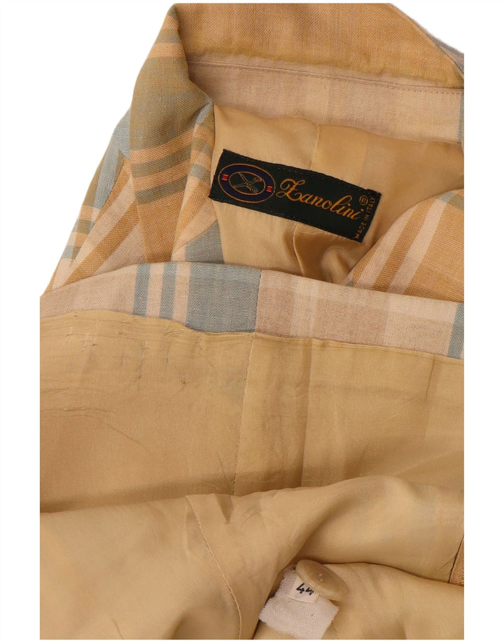 Jachetă vintage pentru femei cu 3 nasturi IT 44 Medium Yellow Check