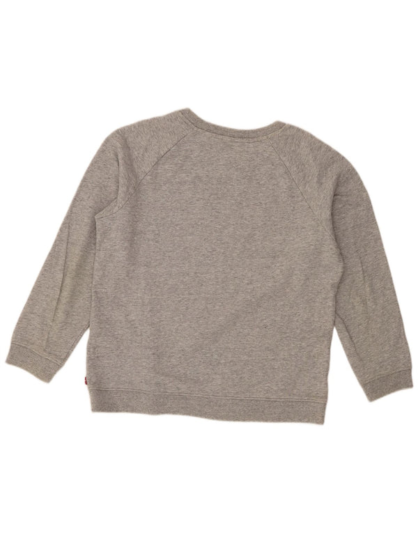 Pulover Levi's pentru damă cu grafică, UK 14, bumbac cu pete, gri mediu