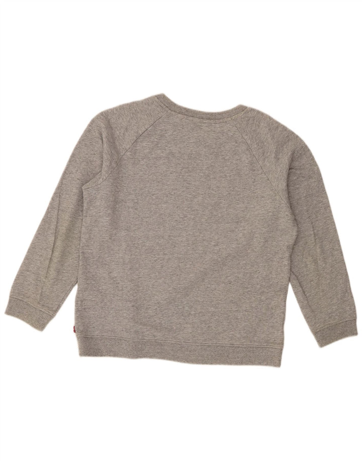 Pulover Levi's pentru damă cu grafică, UK 14, bumbac cu pete, gri mediu