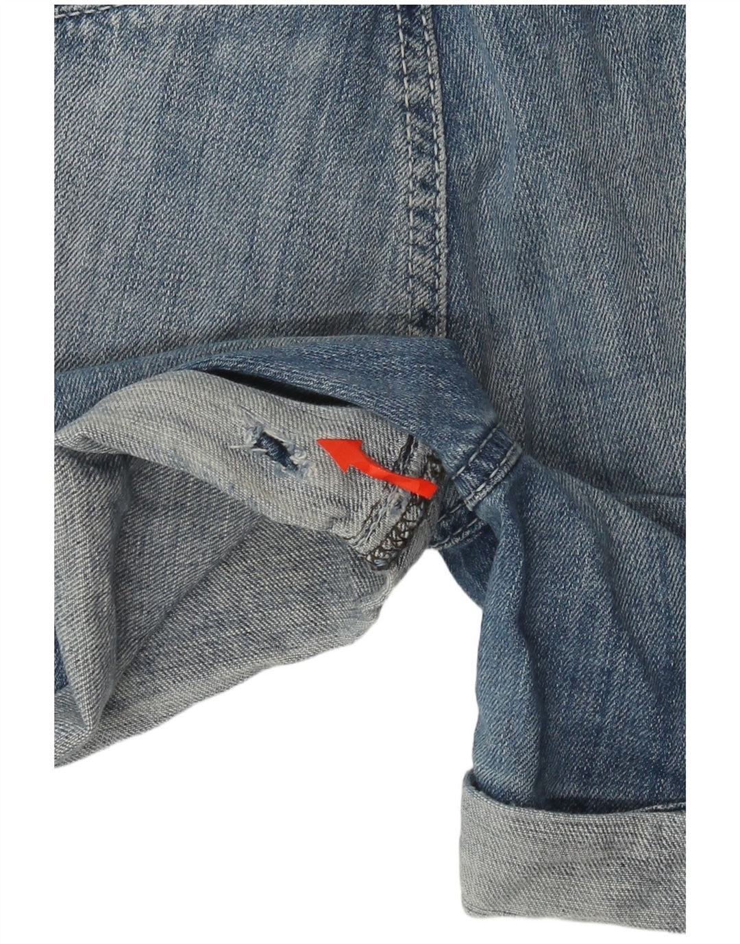 Pantaloni scurți Guess din denim învechit pentru femei W28, bumbac albastru mediu