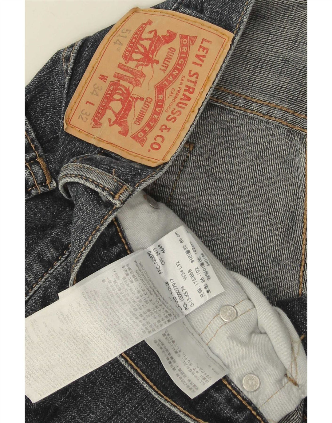 Blugi drepti pentru bărbați Levi's 514 Capri W34 L21 Bumbac albastru